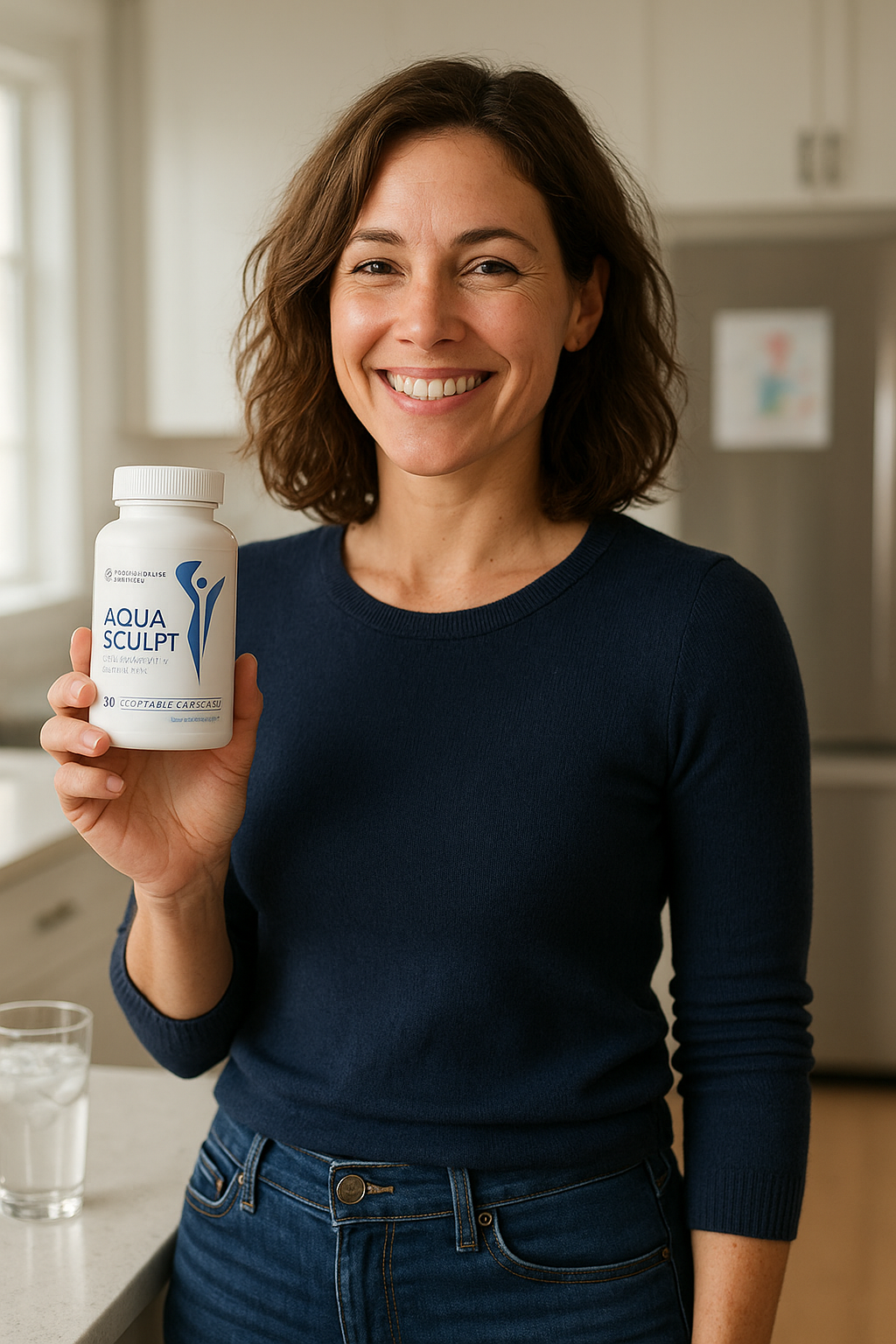 Jessica holding AquaSculpt bottle